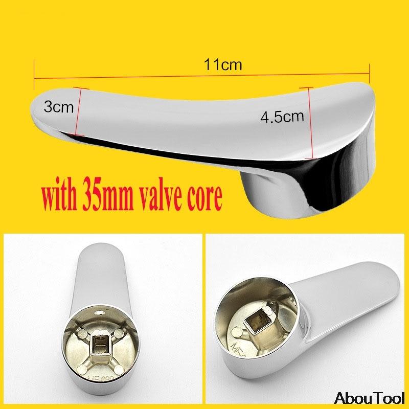 Bathroom Replacement Faucet Handle Chrome Plated Taps Accessories for 11mm/11mm Cartridge Spool Faucet Single Metal Lever Handle