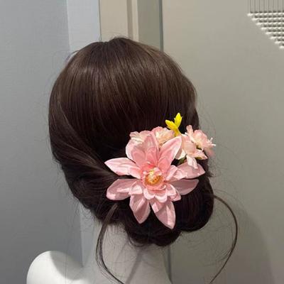 Simulated Flower Hair Clip Hawaiian Flower Decor Side Hair Pin Beach Vacation Photography Women Hair Accessories