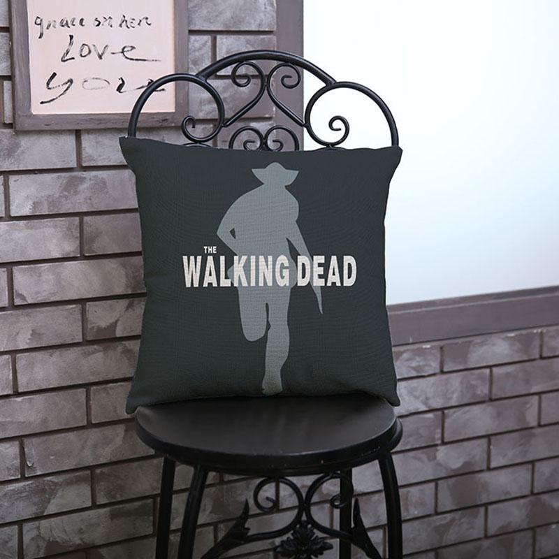 The Walking Dead Print Decorative Pillows One Side Print Cotton Linen Cushion Cover 45X45Cm Woven Throw Cushion Pillow Cover