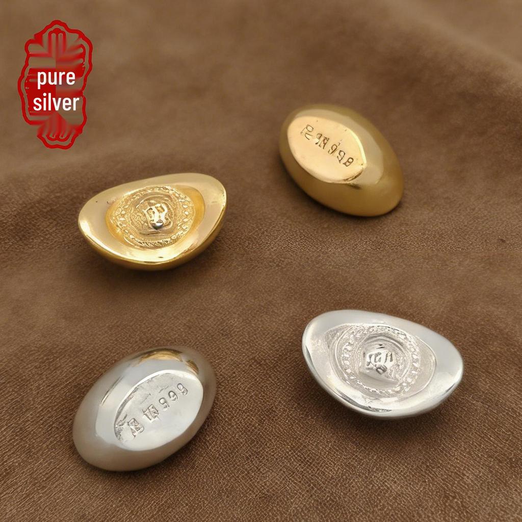 S999 Sterling Silver Beads: DIY Bracelet & Necklace Accessories, Ancient Method Pure Silver for Luck.