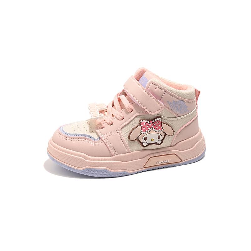 

Детские хлопковые кроссовки для девочек 2025 новая осенне-зимняя детская модная мультяшная повседневная обувь бархатные девичьи кеды на высокой подошве 26-31 yards, 6 pairs in one hand