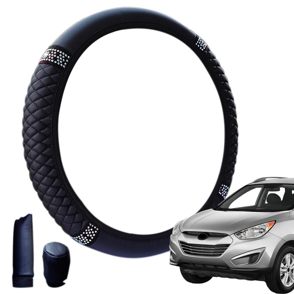 

Чехол на руль автомобиля из искусственной кожи, нескользящий, износостойкий, впитывающий пот, модный спортивный чехол на руль фиолетовый