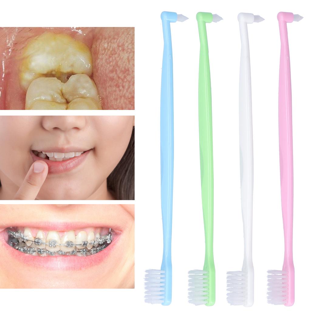 4PCS Orthodontic Toothbrush DoubleEnded Interspace Toothbrush for Braces Teeth Cleaning