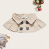 British Style Dog Collar Button Closing Wrinkle-resistant Comfortable To Wear Stylish Breathable Pet Clothing Cape