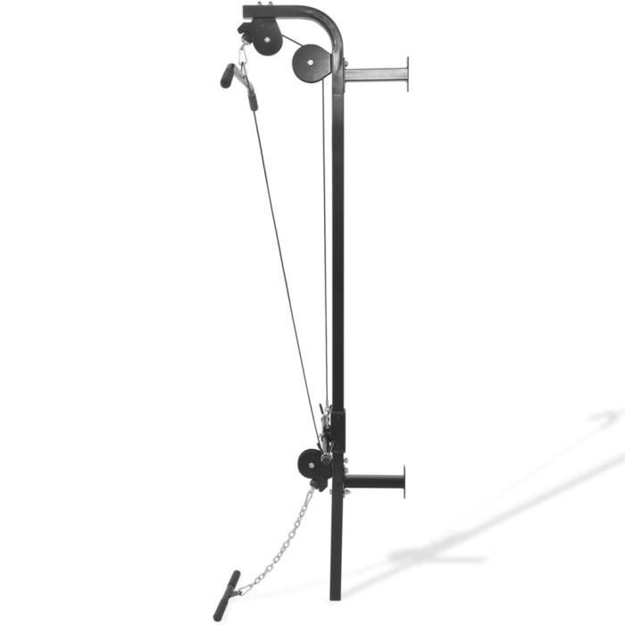 Weight Training Machine - vidaXL - 91369 - 2 Pulleys - Steel - Black