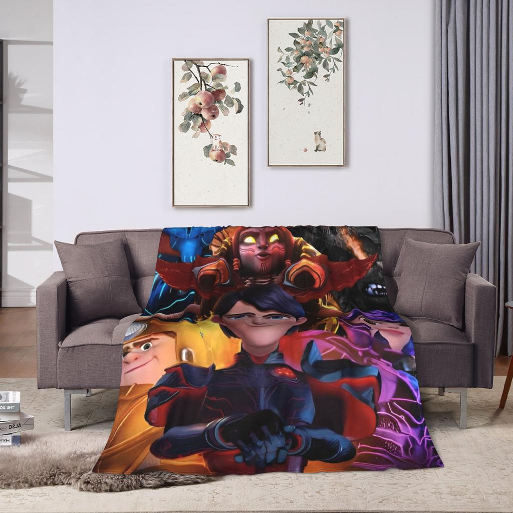 Super Warm Blanket Picnic Trollhunters Tales Of Arcadia Throw Blanket Flannel Bedspread For Living Room Print Sofa Bed Cover