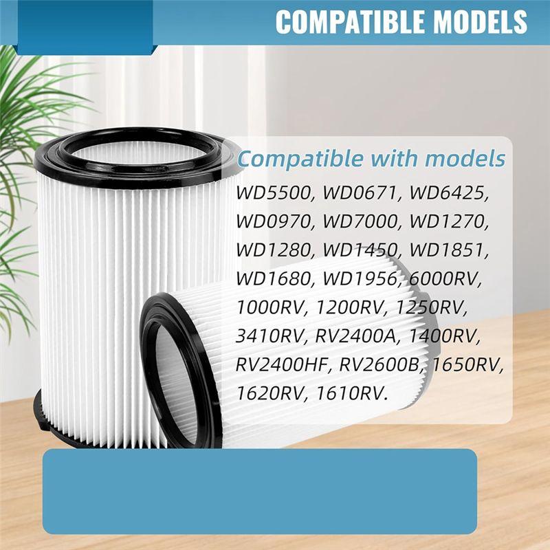 A20F-VF4000 Replacement Cartridge Filter For Ridged 72947 Wet Dry Vac 5 To 20-Gallon 6-9 Gal Husky,2 Pack