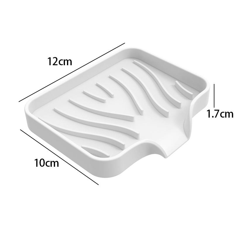 Silicone Drain Soap Box Anti-slip Soap Tray Dishes for Bathroom Washing Table Soap Tray Free Punch Drain Rack BXFZH05