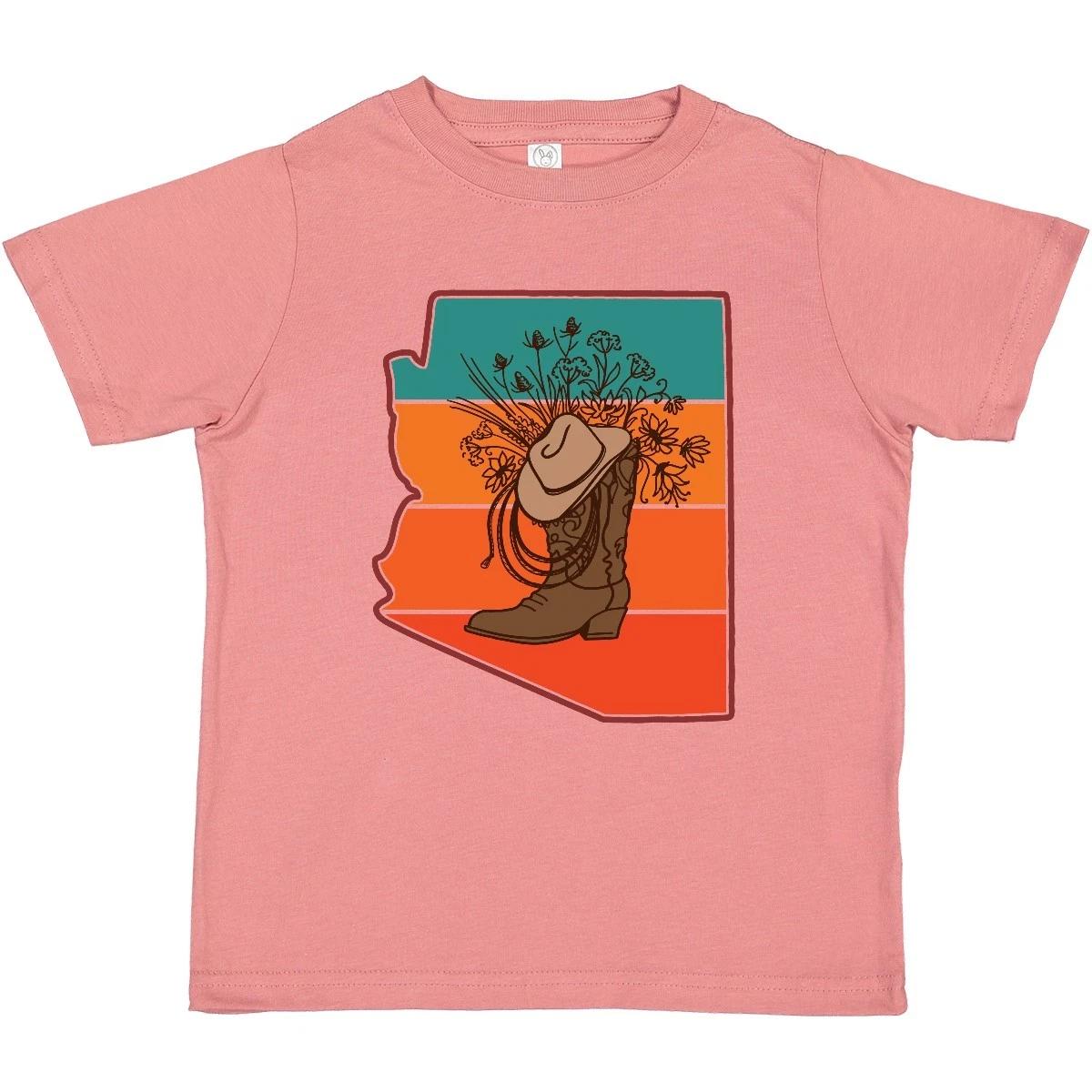 

Inktastic Arizona Cute Cowgirl Boot Toddler kids boys T-Shirt Retro Girl Clothes Rodeo Kid 120