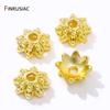 Wholesale Trendy Hollow Flower Beads End Caps,14K/18K Gold Plated Brass Bead Caps For DIY Bracelet Necklace Making Accessories