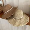 Women'S Ethnic Style Woven Straw Sun Hat Large Brim Summer Beach Shade And Sun Protection Hat For