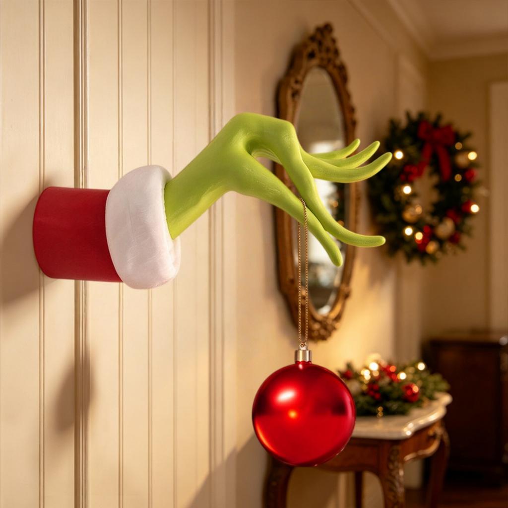 Christmas Hand Wall Decoration Festive Holiday Hanging Ornament for Home Party Decor