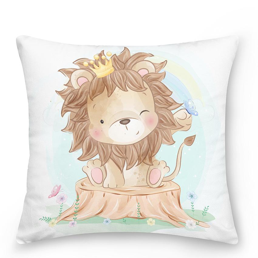 Bedroom Living Room Sofa Pillowcase Cute Panda Animal Print  Cartoon Cushion Cover Blue Home