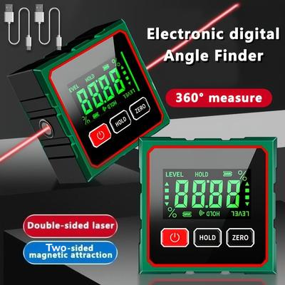 Magnetischer digitaler Winkelmesser Elektronisches Laser-Messschieberlineal 360 Grad LCD-Winkelmesser Mini-Neigungsmesser Messwerkzeug