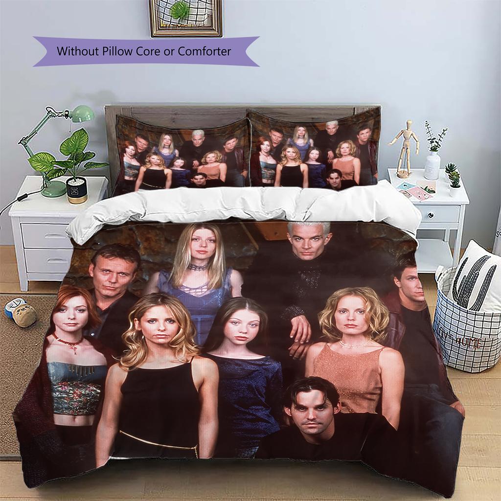 Buffy the Vampire Slayer Pattern Bedding Home Decoration Birthday Gift (1 * duvet cover + 2 * pillowcase, without core)