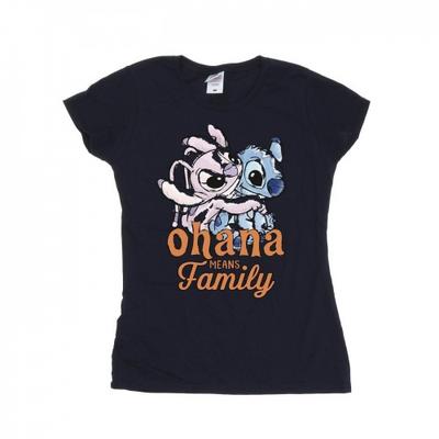 Damen/Damen Lilo und Stitch Ohana Angel Hug Baumwoll-T-Shirt