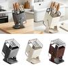 Knife Block Organized Stable Rotating Modern Knife Storage Organizer Without Knives Knife Holder for Countertop Counter Cooking