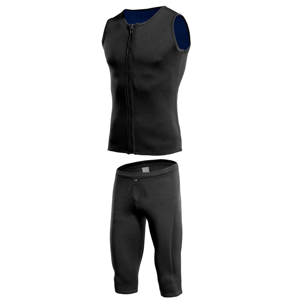 2mm Neoprene Wetsuit Shorts Vest Set Diving Snorkeling Surfing Thermal Swimsuit for Men Women