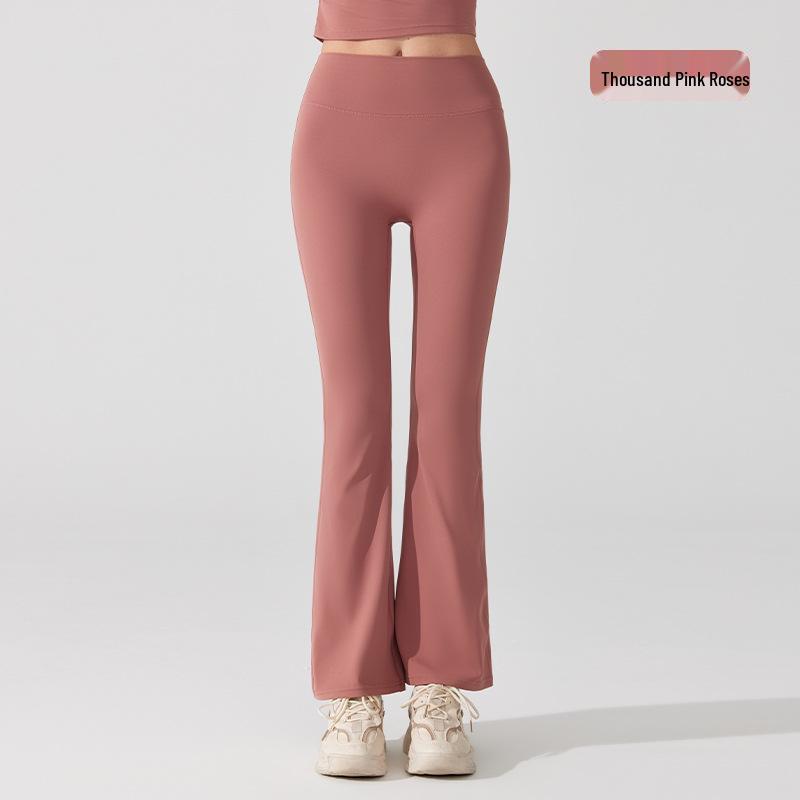 High Waist Nude Antibakterielle Micro Flare Yogahose - Schlankmachend, Hüfthebend, Hoher Schnitt für Damen