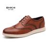 Bhkh  Autumn Genuine Leather Men Dress Shoes Fashion Lace -Up Man Casual Shoes Smart Business Work Office Footwear Lightweig