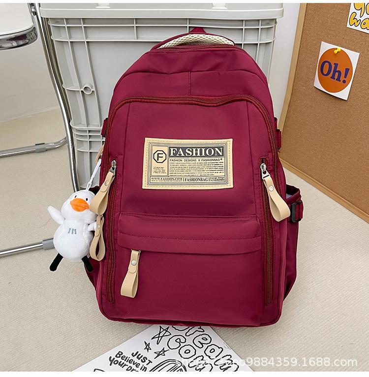 Schoolbag new Korean version large-capacity student schoolbag ins junior high school student campus backpack travel computer backpack