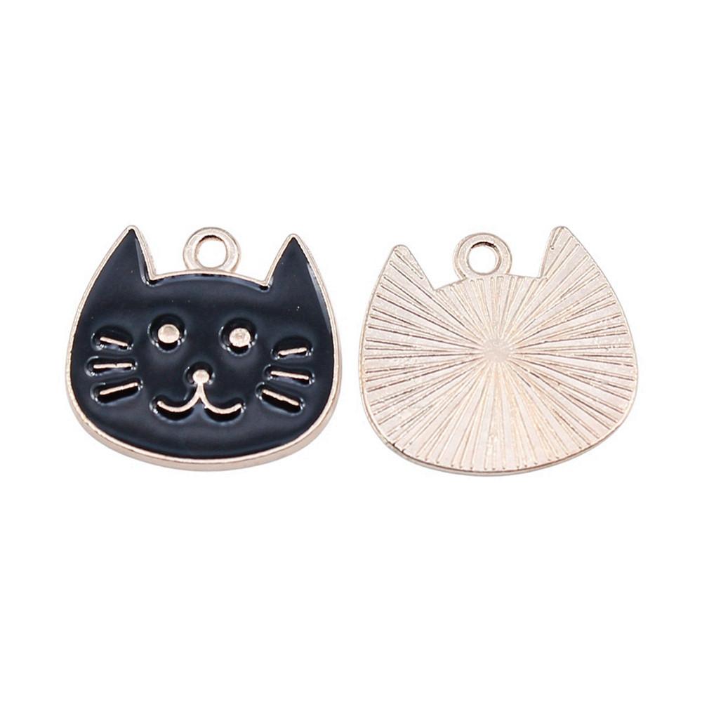 Enamel Charms Cats Pendants For Cute Pet Lover Jewelry Making Accessories