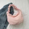Gentle fashion soft girl large capacity pleated shoulder bag women's 2025 early autumn new Korean version underarm bag tote bag