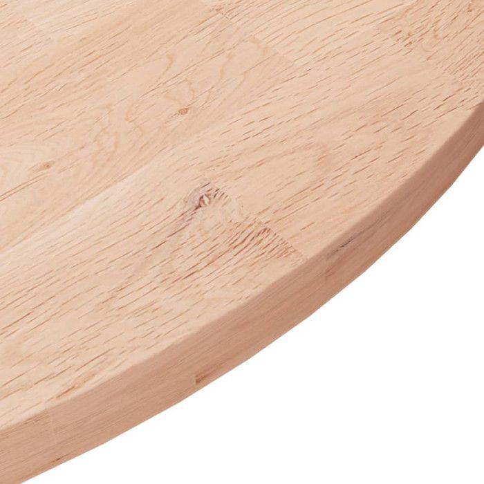 342905 vidaXL Round Table Top Ø80x2.5 Cm Solid Untreated Oak Wood