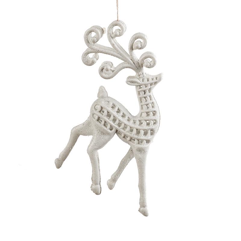 White Plastic Christmas Ornaments: Reindeer and Star Shapes for Tree Décor
