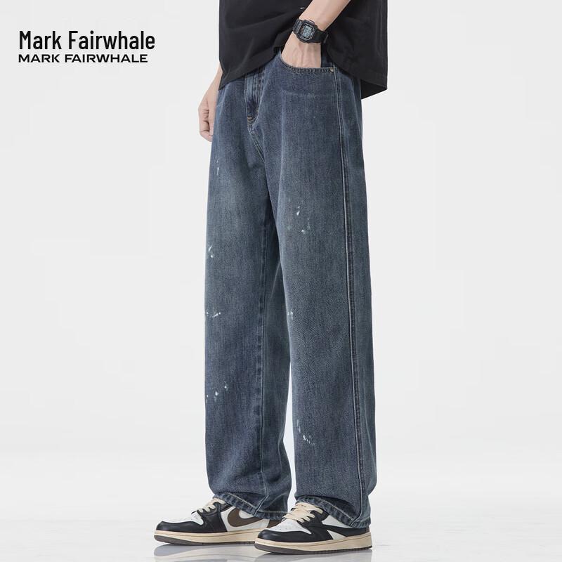 

Мужские джинсы Mark Fairwhale в стиле ретро, синие с брызгами, свободного кроя 38