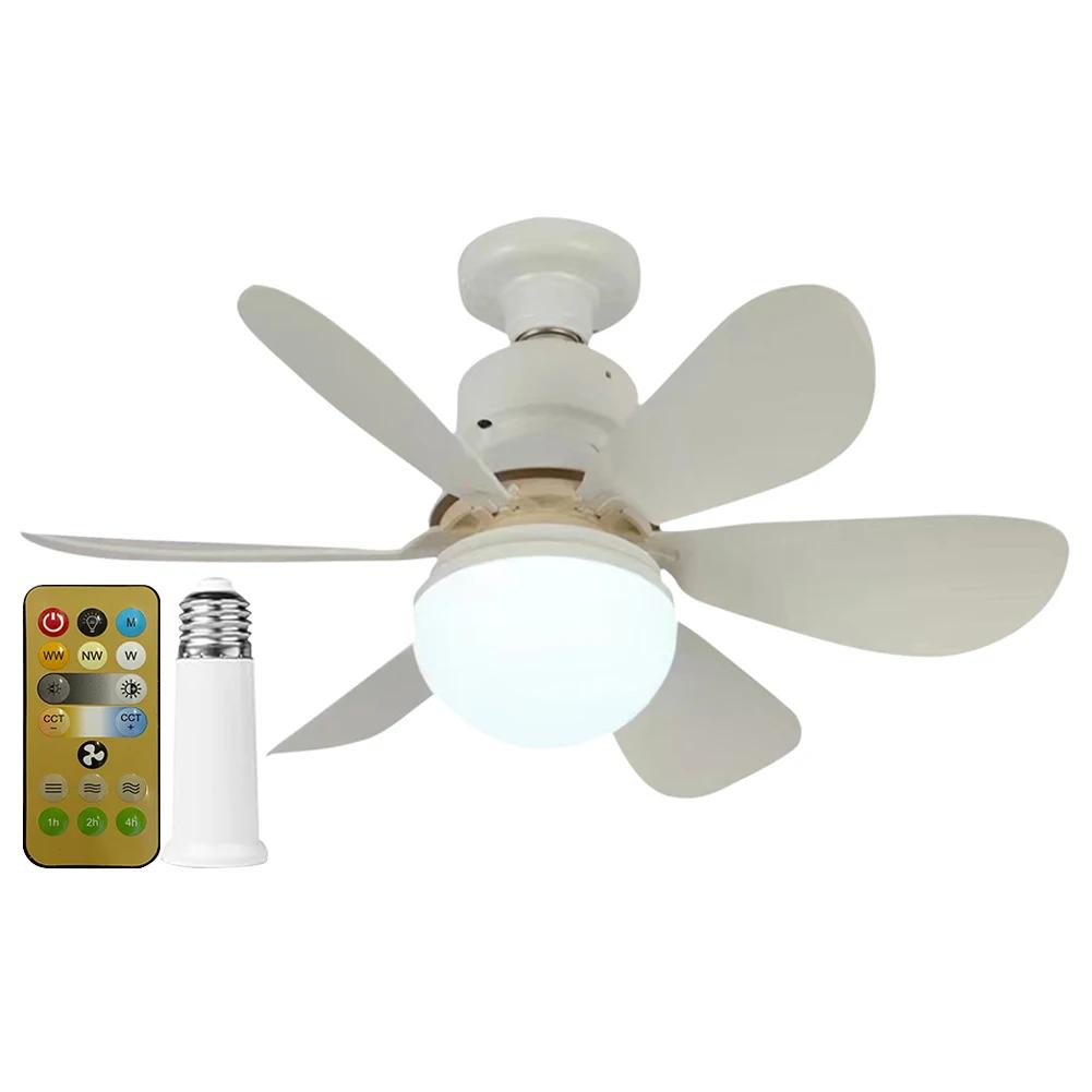 E27 Fassung Ventilator LED Licht E27 Sockel 42cm Innen Deckenventilator Licht Dimmbar Flacher Deckenventilator für Schlafzimmer Wohnzimmer Küche