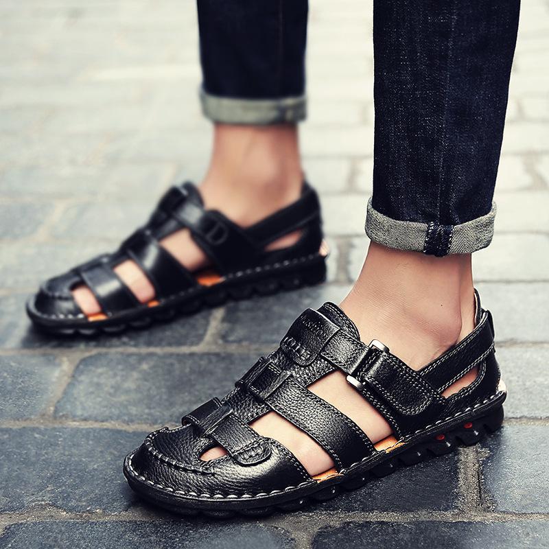 

2025 summer new casual trend daily bag head men s shoes youth non-slip light outer wear lazy men s sandals 38