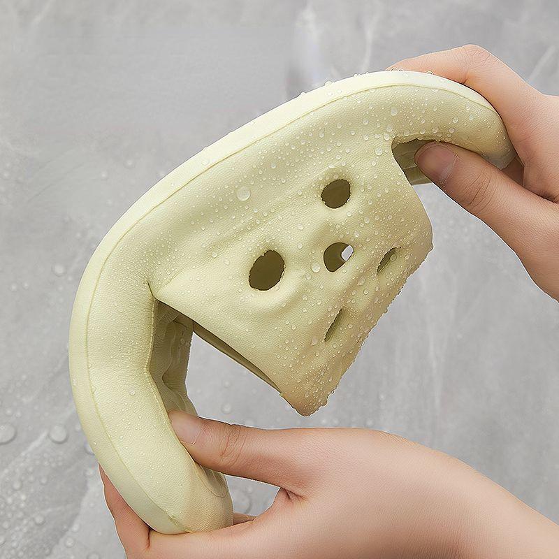 fashion Women New Bathroom Slippers Fashion Hollow Out Design Bathing Non Slip Couple Thick Sole Household Men Outwear Non-slip Shoes