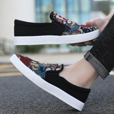 Mode Freizeitschuhe für Herren Druck Sommer Sneaker Slipper Runde Zehenpartie Klassisch Original Legitim Günstig Ausverkauf Niedriger Preis Herrenschuh