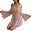 Man Yan Sexy Lace Camisole & Off-Shoulder Fairy Nightgown Set