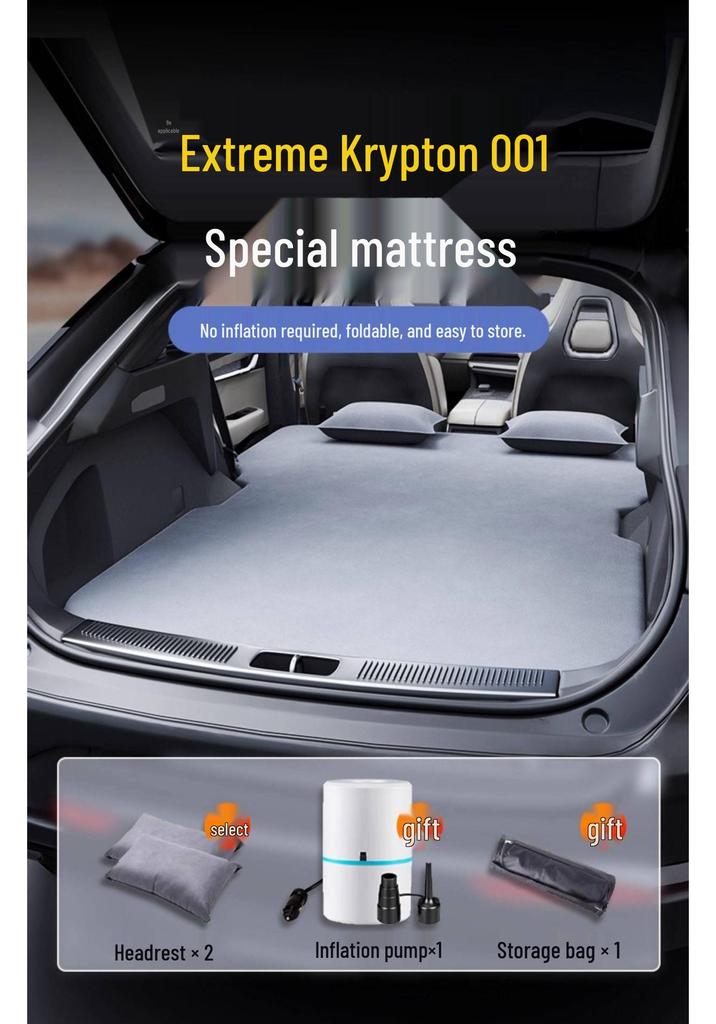 Zeekr 001 Car Trunk Mattress: Inflatable Sleeping Pad for Camping & Rear Seat Comfort