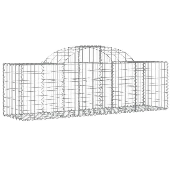 VidaXL Paniers à gabions arqués 12 pcs 200x50x60/80 cm Fer galvanisé, gabion, cage de gabion, panier de mur de gabion, mur 3146288