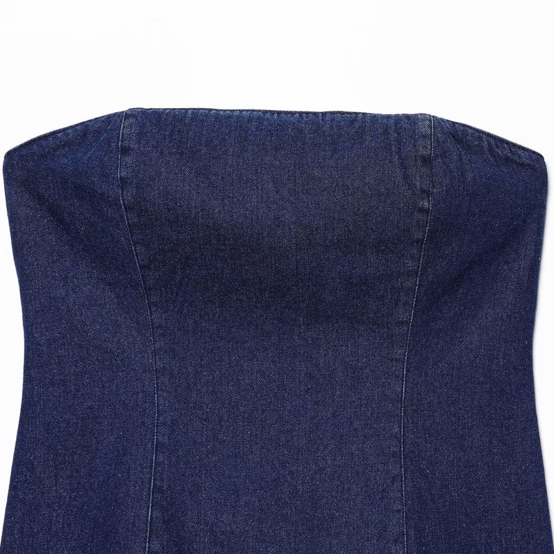 Kaslead New Women clothes Western Style Denim Chest Wrap Top Casual Pants 6929263 6929213