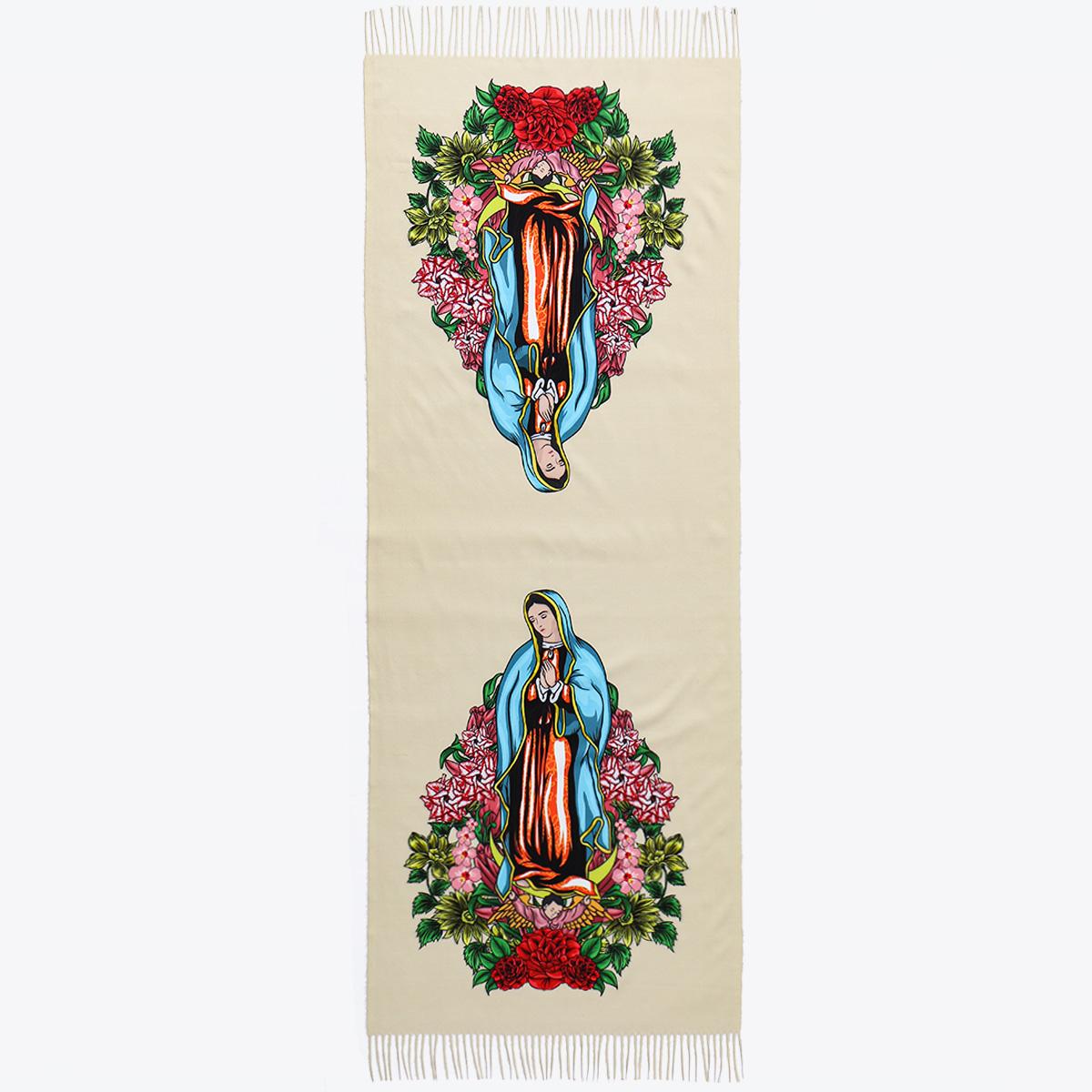 

Printed Virgin Mary Of Guadalupe Scarf Men Women Winter Fall Warm Scarves Mexico Catholic Saint Shawl Tassels Wrap
