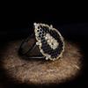 Black and Gold Two Color Micro Set Rings High Quality Fashion Jewelry Zircon Rings Retro Palace Style
