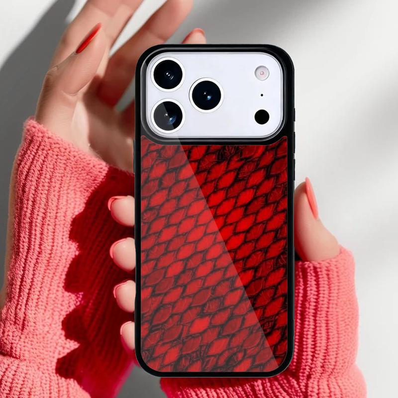 

Red Dragon Scales Phone Case for iPhone 17 Air 16e 15 14 13 Pro Max Back Cover for 12 11 Pro Coque iPhone Air