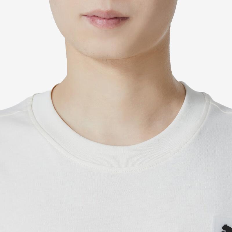 Puma T Shirts Men's White Crew Neck Moderate Straight Fit 622142-65