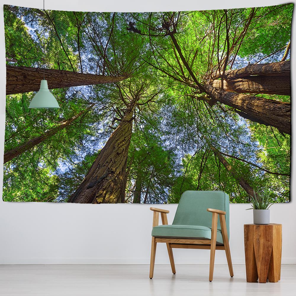 Natural Forest Tapestry Landscape Print Big Wall Hanging Tapestry Cheap Hippie Wall Hanging Bohemian Mural Tapestry
