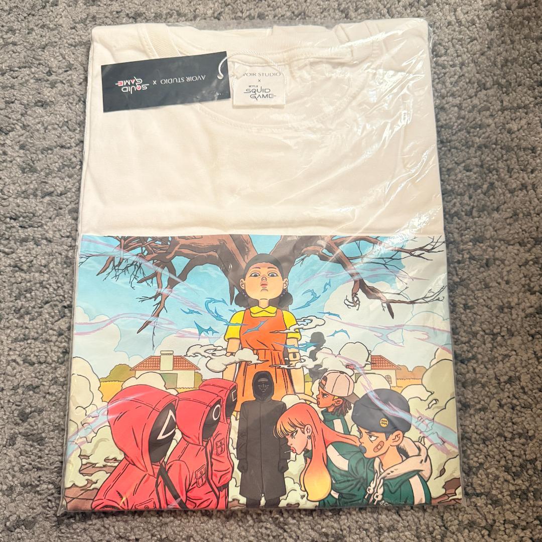 

[Б/У] Эксклюзивная футболка Squid Game 3 от Netflix и AVOIR STUDIO, Корея