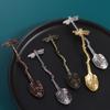 Zinc Zinc Zinc Alloy Dessert Spoon Vintage Teaspoon Stirring Spoon Dragonfly Coffee Spoon  Pudding