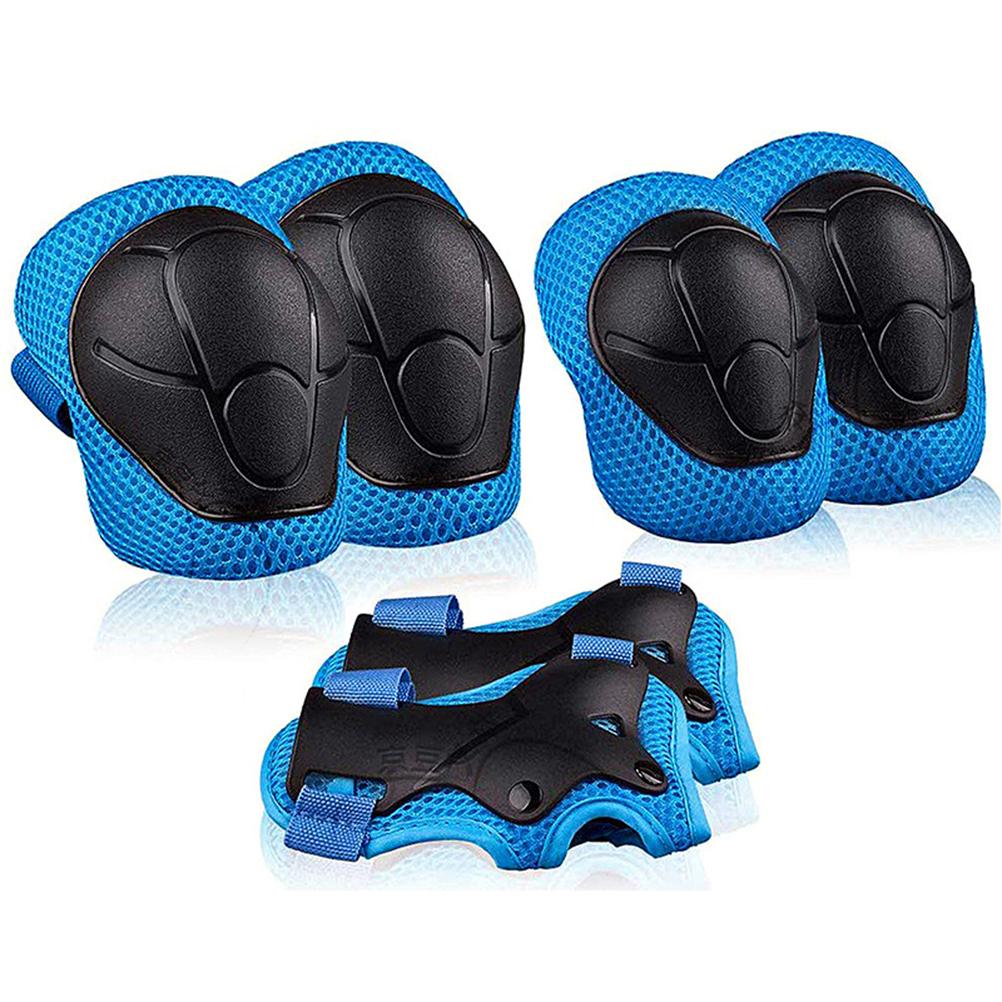 3 in 1 Kids Protective Gear Set Knee Pads Elbow Pads Wrist Guards Adjustable Protective Gear Set for Skateboarding