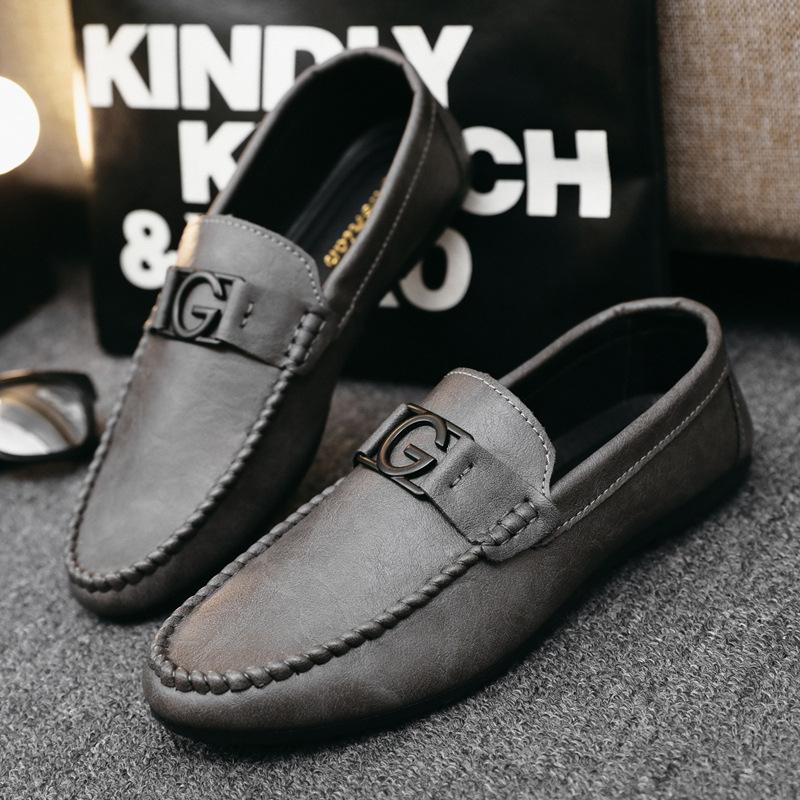 Loafers Men'S Lazy Shoes Soft Leather Shoes Korean Version Casual Shoes Men'S Shoes Summer Men'S Versatile Trend Shoes