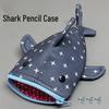 Xiaohongshu Shark Star Cute Pencil Case: Funny, Creative, Large Capacity Stationery Storage Bag for Students.