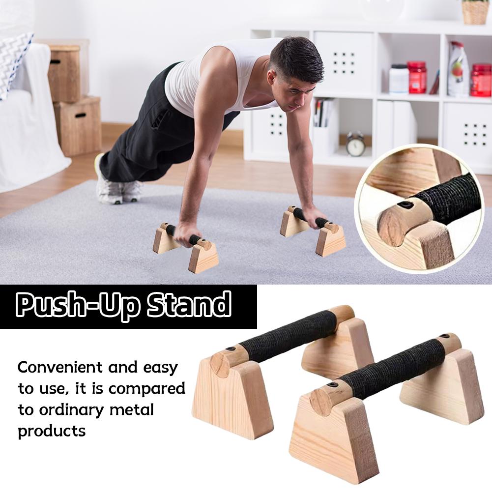 1 Pair Wooden Push Up Bar, For Home Workout Parallettes Bars,Push-up Stand Exercise Equipment Handstand Blocks for Men and Women