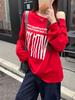 2025 Spring/Autumn Women's Off-Shoulder Oversize Sweatshirt, Reversible Design, Loose Fit, Slanted Shoulder Lazy Style Top